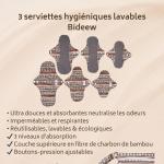 Pack de 3 Serviettes lavables