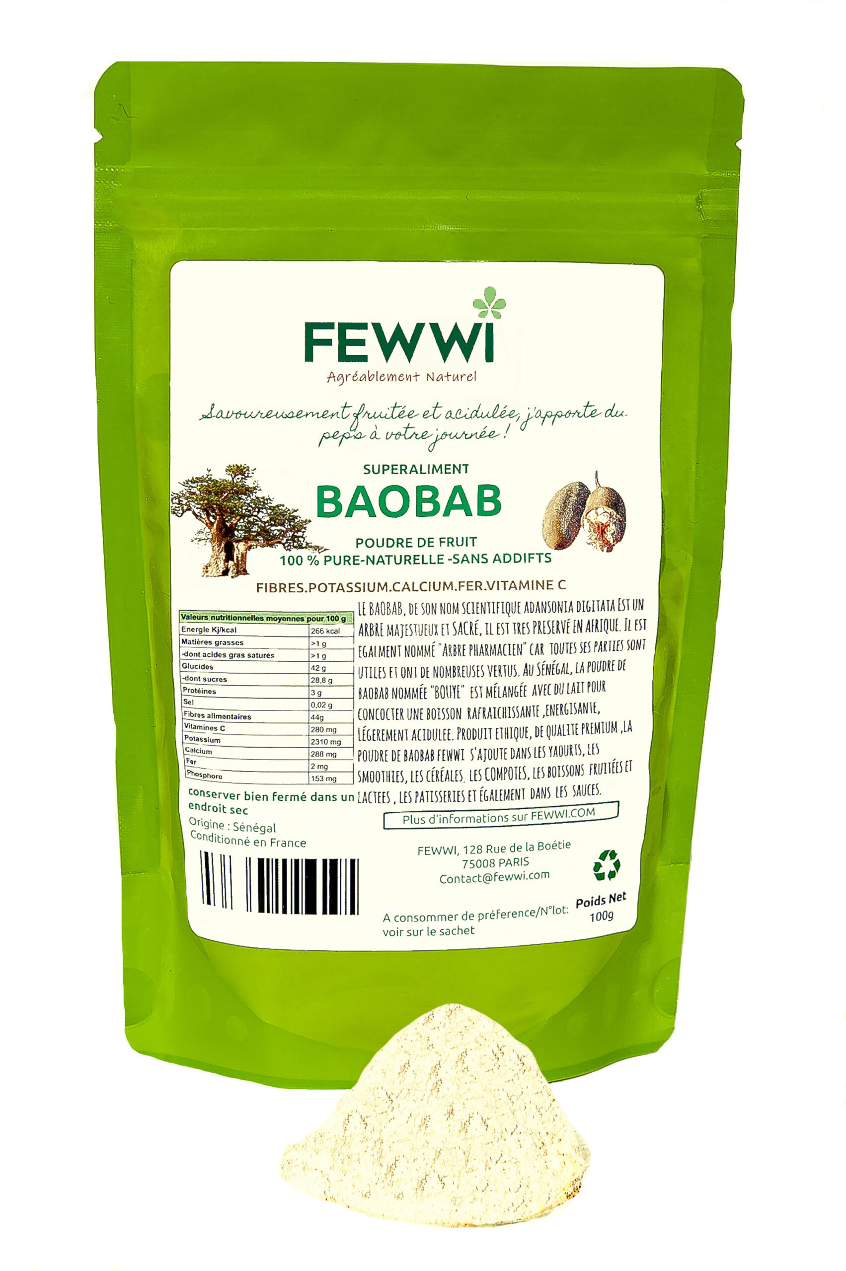 Poudre de baobab FEWWI – 100g